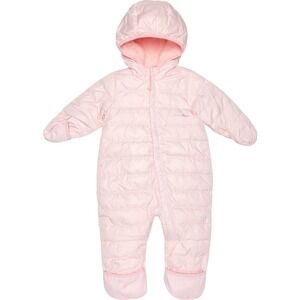 Eddie Bauer Pink Down Sherpa Lined Hooded Snowsuit Kids 12-18M Winter Bunting